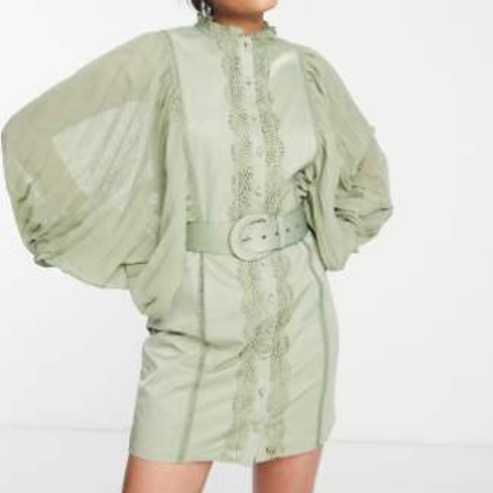 ASOS Elegant Green Dress with Belt